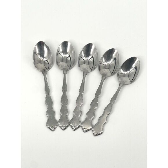 Oneida Distinction Deluxe VALERIE HH Stainless Steel TEASPOONS 6" Set Of 5 - Picture 1 of 7